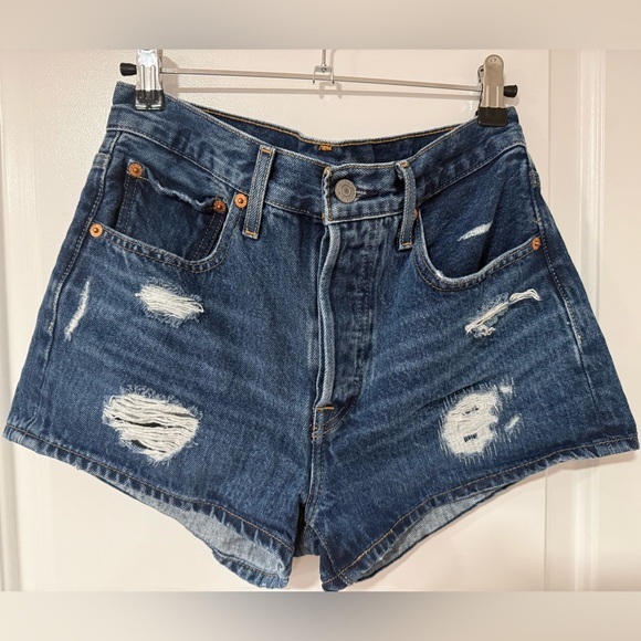 Levi's Pants - Levi’s High Rise Distressed Denim Shorts Button Fly Size- 26
